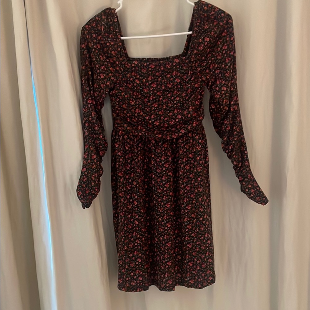 GAP square neck mini dress floral XS perfect for fall!